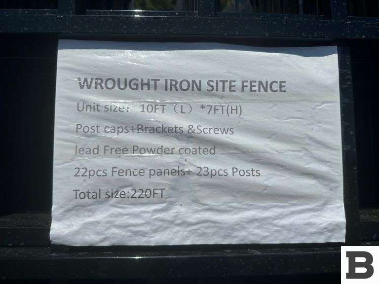 10’x7’ Wrought Iron Site Fence