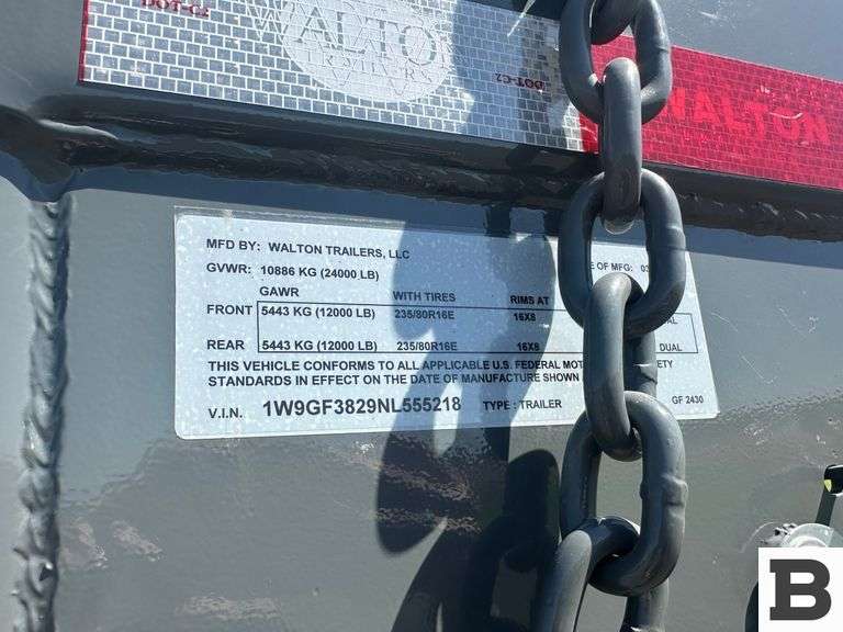 2022 Walton GF2430 Flatbed Trailer