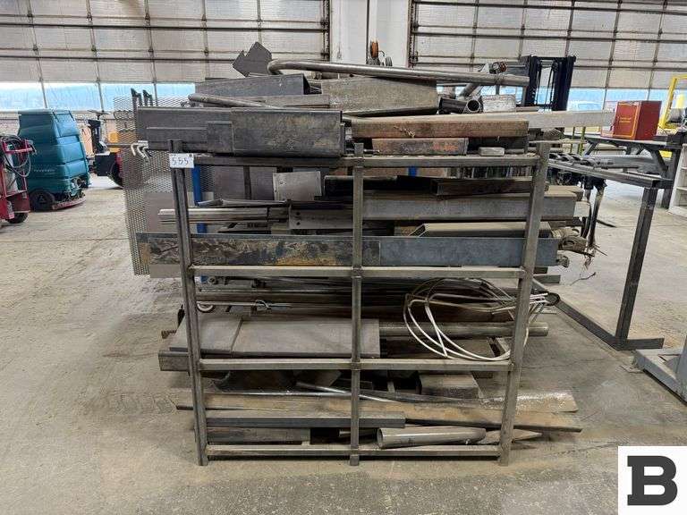 Boosker Rack 4' Shop Metal Rack and Contents - Booker Auction Company