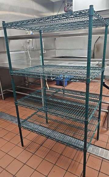 Wire Rack Green Green Coated Metal Wire Rack - Business Liquidation Auction