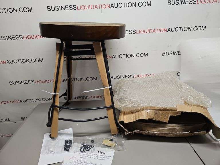 (2) Bar Stools with Wood Seats