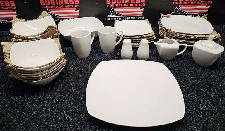 GIBSON HOME 6 Piece Place Setting With Large Bowl and Platter