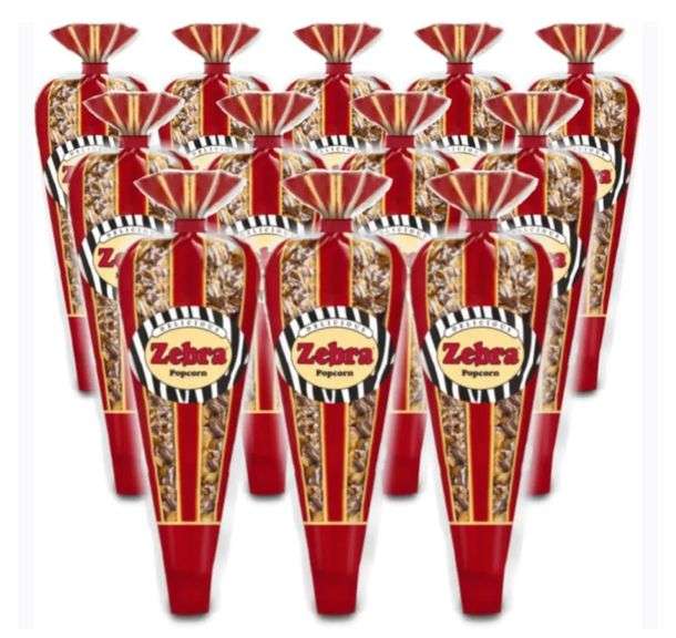 12 Bags of Popcornopolis Zebra Popcorn - 8 oz Bags