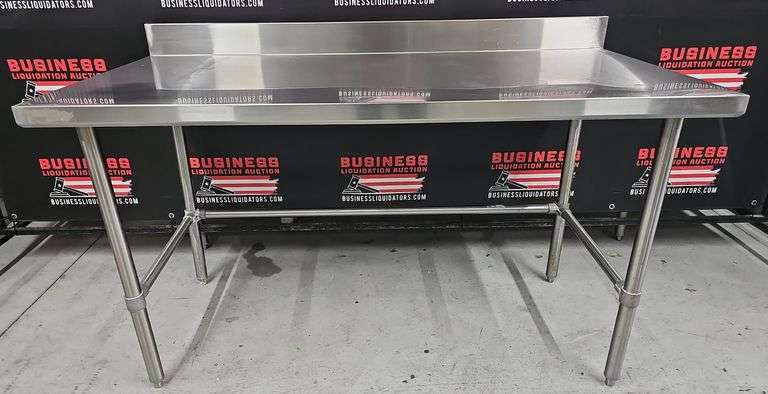 Stainless Work Table with Backsplash 60"×30"×34"