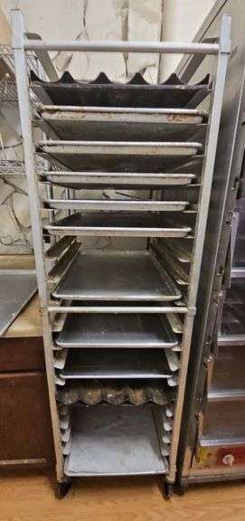 Rolling Sheet Pan Rack with (10) Sheet Pans