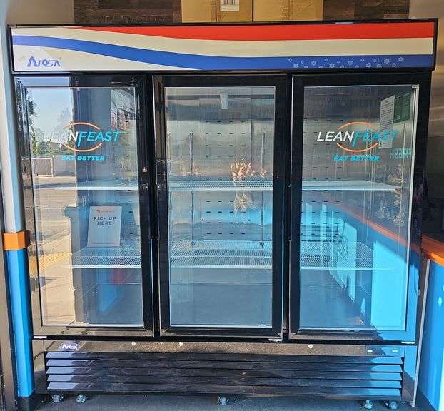 ATOSA 3 Door Merchandising Refrigerator 80x80x30 with Keys