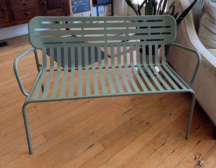 Green Metal Bench