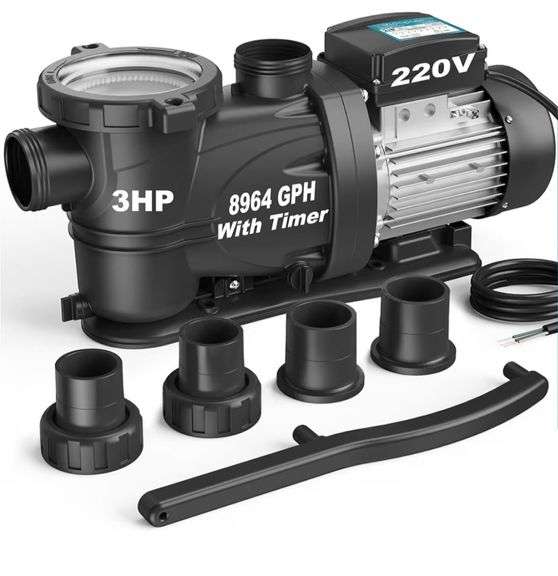VIDAPOOL SPT300-HV Swimming Pool Pump w/ Timer