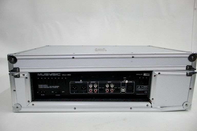 Musysic MU-AIO DJ mixer with twin CD players, serial no