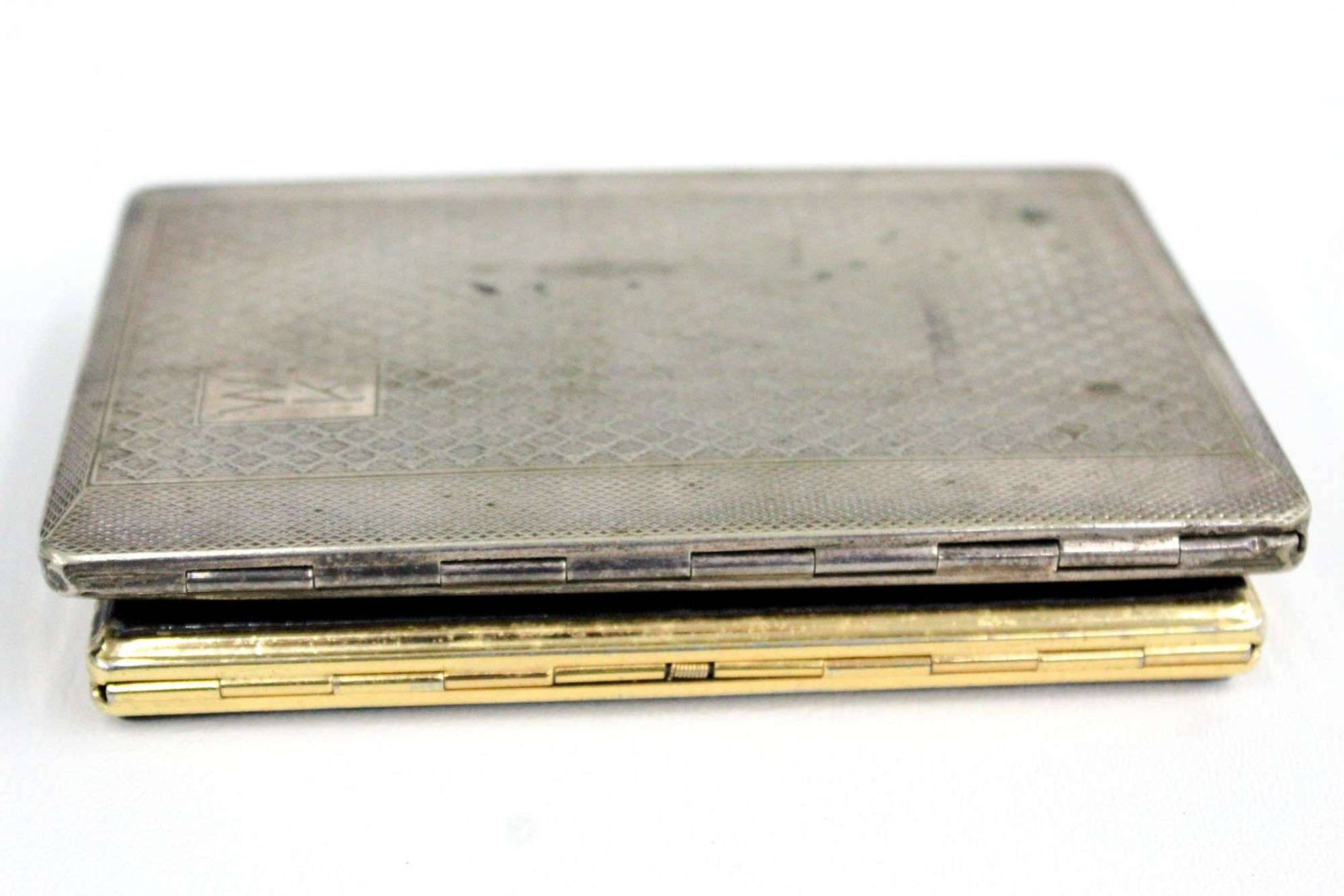 han bro cigarette case Vintage Cigarette Cases. Har-Bro Made in England E.P.N.S with initials WK  and WIN 9700 ladies Cigarette Case Black and Gold Tone. Two items