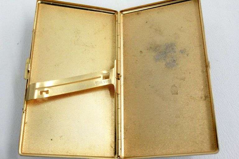 han bro cigarette case Vintage Cigarette Cases. Har-Bro Made in England E.P.N.S with initials WK  and WIN 9700 ladies Cigarette Case Black and Gold Tone. Two items