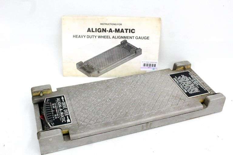 AlignAMatic wheel alignment gauge, with instructions. Bunting