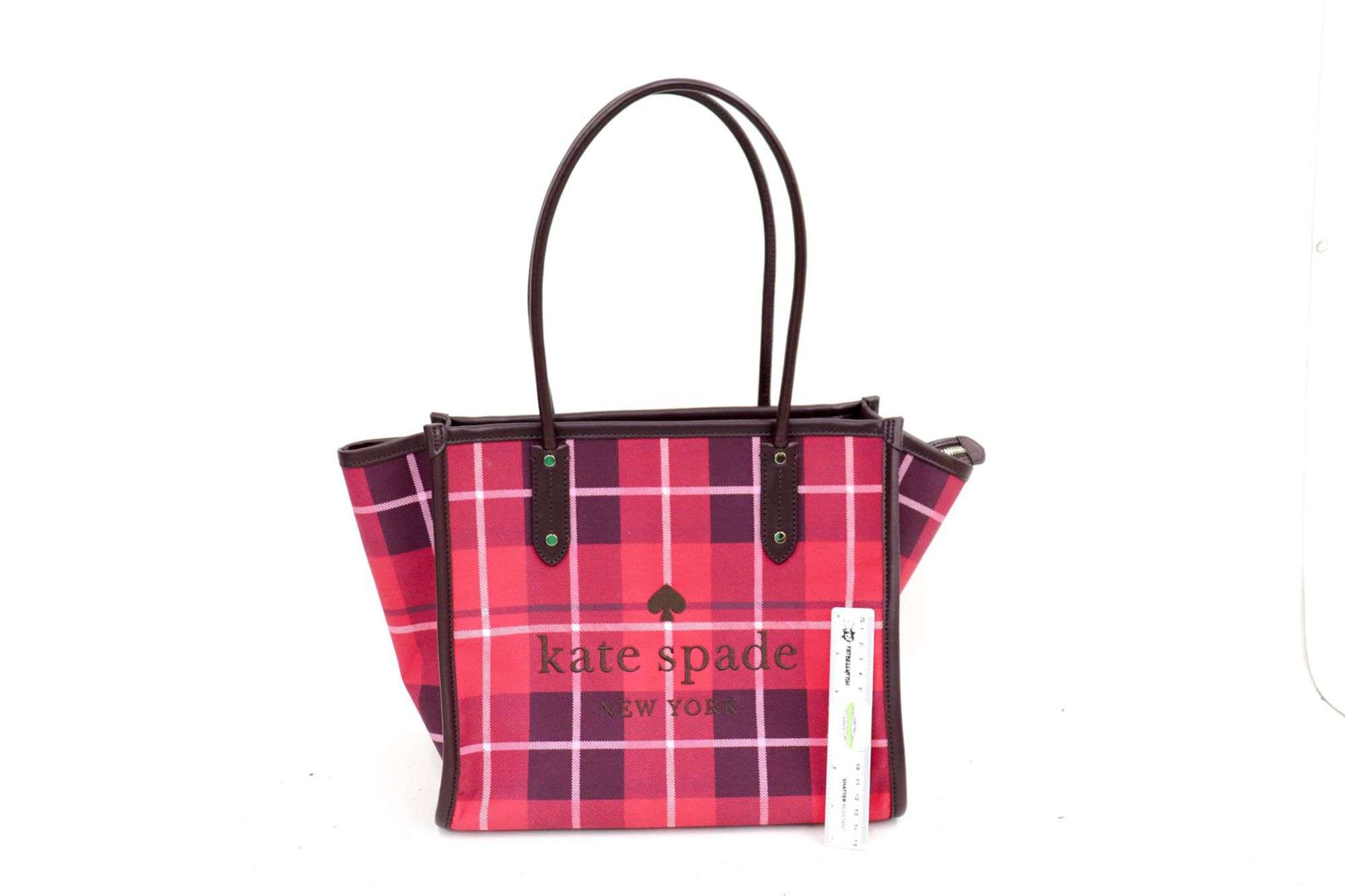 Kate Spade label plaid hand bag, 11