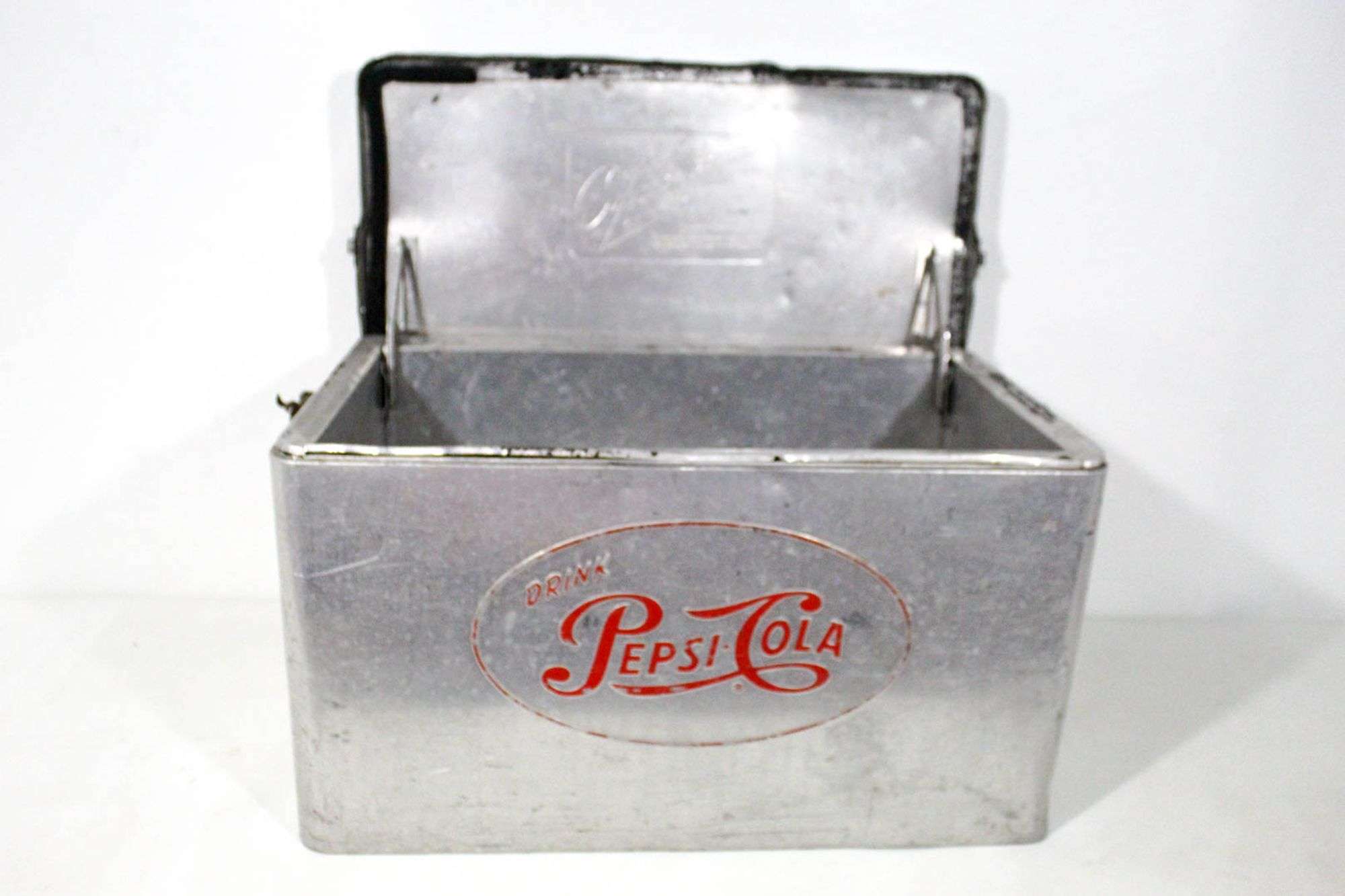 Vintage Cronstroms Metal Pepsi Cola Cooler Red Logo Minneapolis 