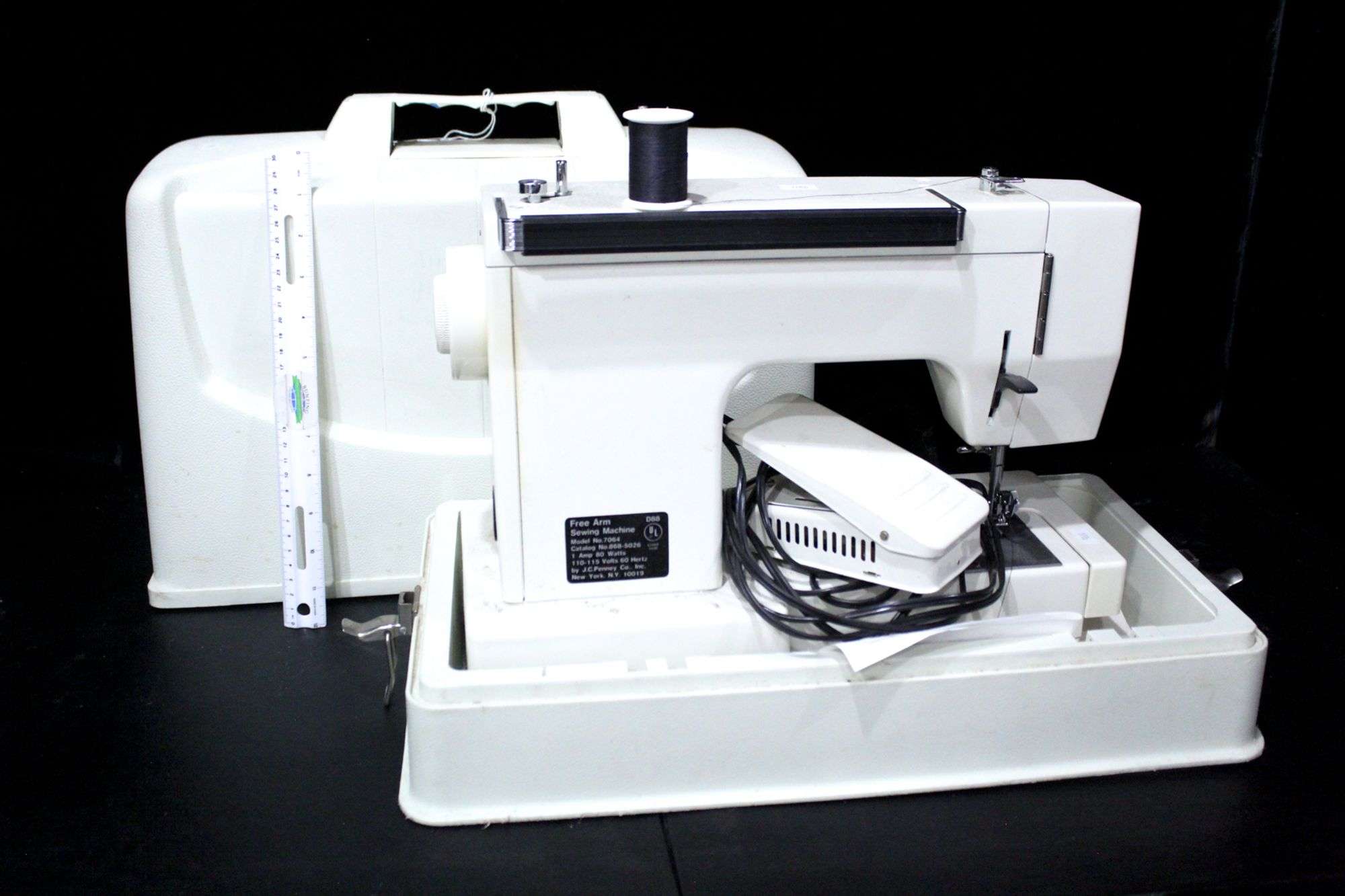 J.C. Penny Free Arm Sewing Machine Model No. 7064 with Case