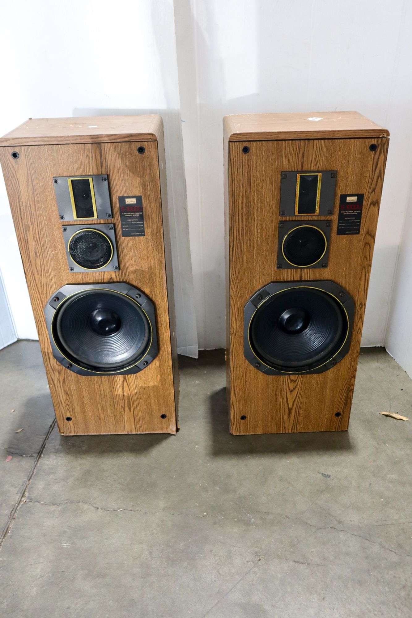 SANSUI S-1000 Bluetooth ミニコンポ Sansui S-1000U 3-Way Polymer Treated Speaker System - 16 x 10 x 38