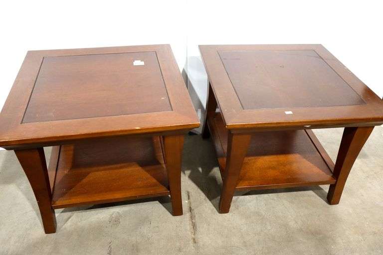 Pottery Barn Cube End Tables Made in Vietnam Pair 22 x 22 x 18 each
