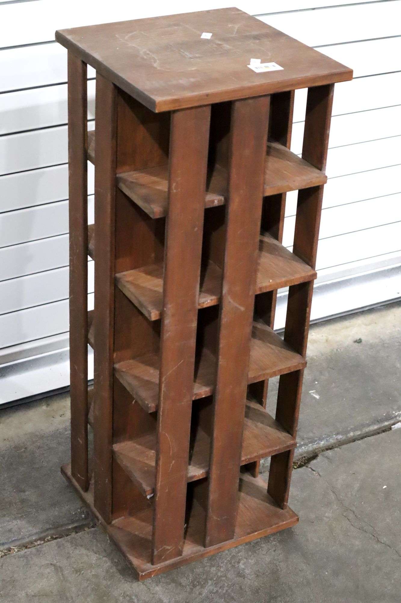 Napa Valley Box Wood Storage 200 CD Rotating Revolving Carousel