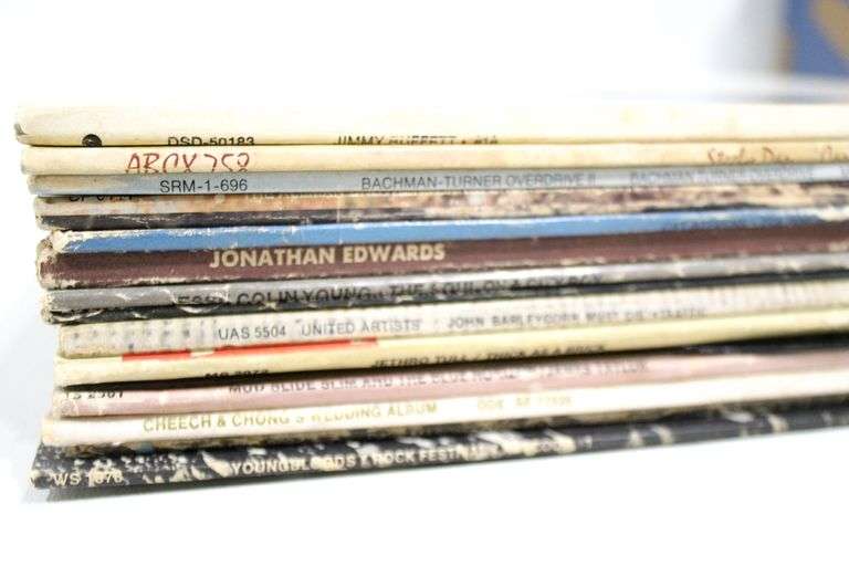 LP Record / Album Collection. All time Greatest Musicians.  Jimmy Buffett A1A, Steely Dan Can't Buy a Thrill, The Allman Brothers Band, Cat Stevens, Thick As a Brick Jethro Tull & Cheech & Chong's Wedding Album.  15 Items