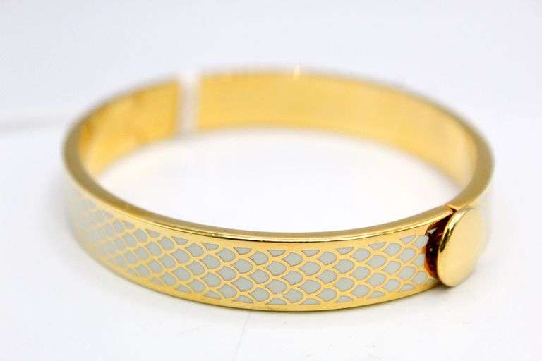 Halcyon Days designer Coast to Coast Bangle in creams and gold.