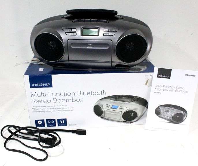 Insignia AM/FM Radio Portable CD Boombox With Bluetooth - Silver (NS ...