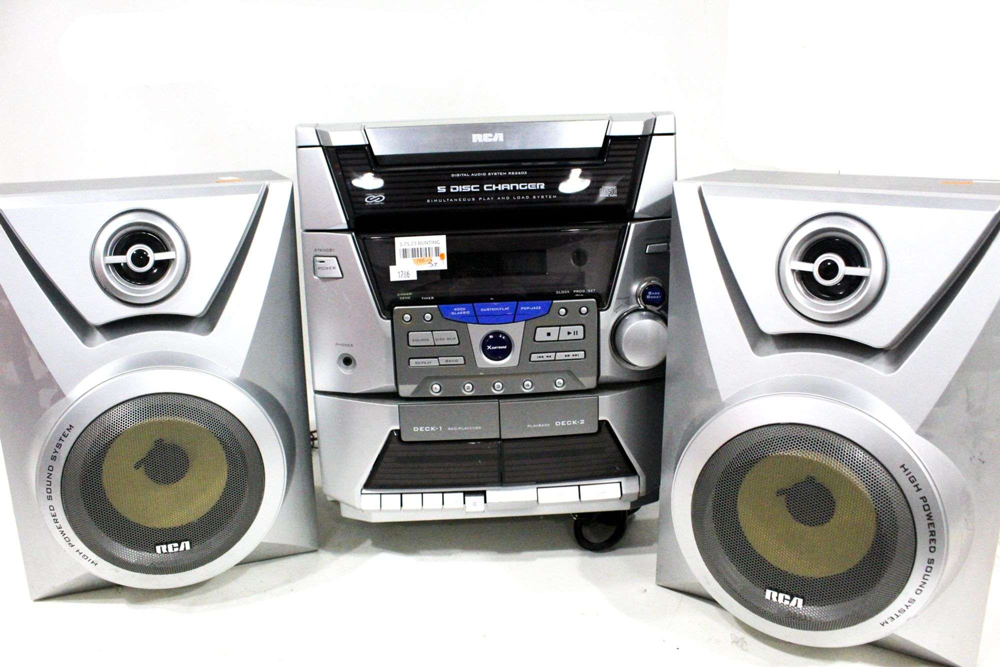 RCA 5 Disc CD Changer Dual Cassette Player/Stereo with