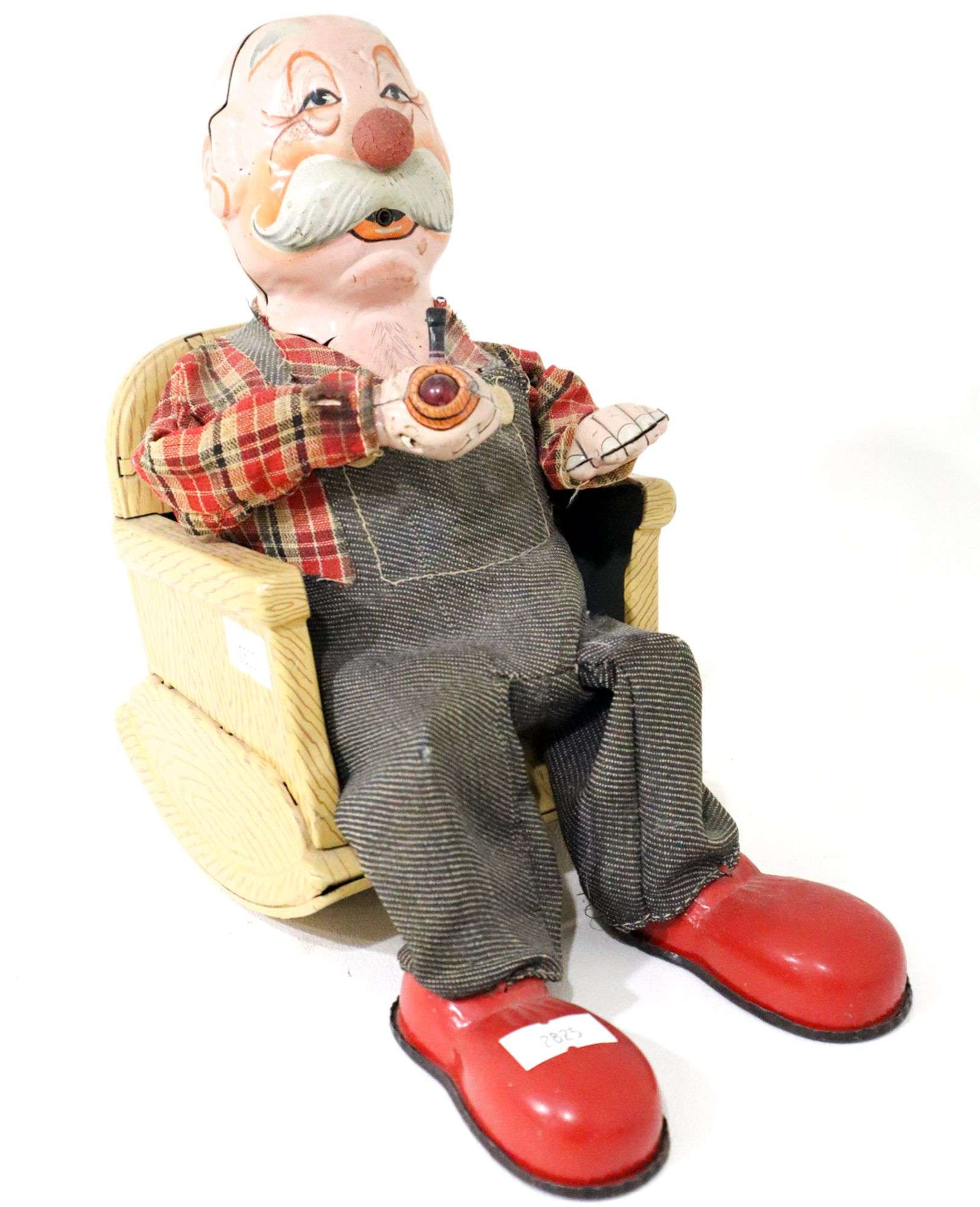 大幅値下げしました。マルサン　ブリキ　smoking grandpa 日本製 VINTAGE, BOXED, TIN SMOKING GRAND PA FROM MARUSAN (SAN