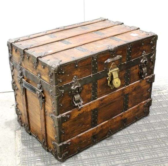 19世紀 O.A.TAYLOR製 スチーマートランク 特大 1880s 鍵なし C.A. Taylor Trunk Works Chicago New York Pat / Oct 23 83 Taylor
