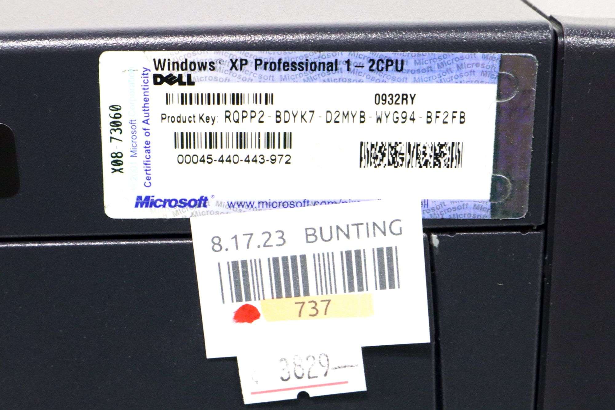 Dell Windows XP Professional Computer CPU - Bunting Online Auctions