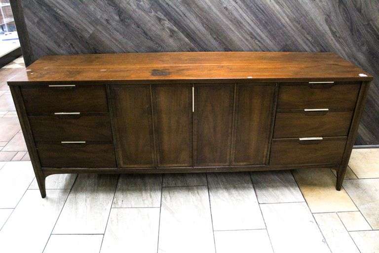 Kent Coffey MidCentury Modern Walnut Buffet Bunting Online Auctions