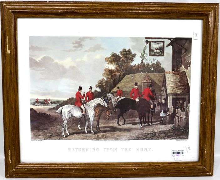 "Returning from the Hunt" Painted by W. Shayer / Engraved by C. R. Stock - 19 x 23