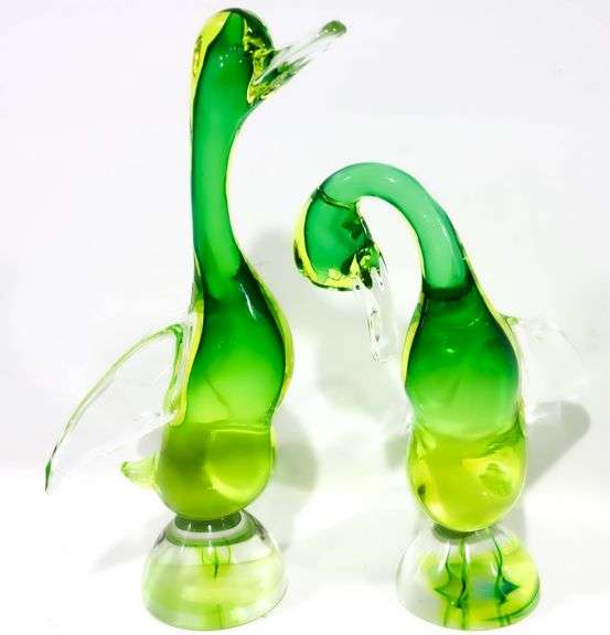 Murano Art Glass Ducks by Archimede Seguso from Gioielliere Nardi di Venezia Jewelers - Pair - Description based on identical web finds with Label & Signed