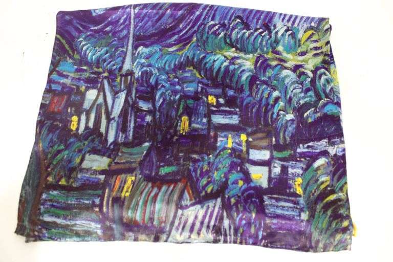Seta-Silk Scarf - Vincent Van Gogh Art - Made in Florence Italy - 20 x 66