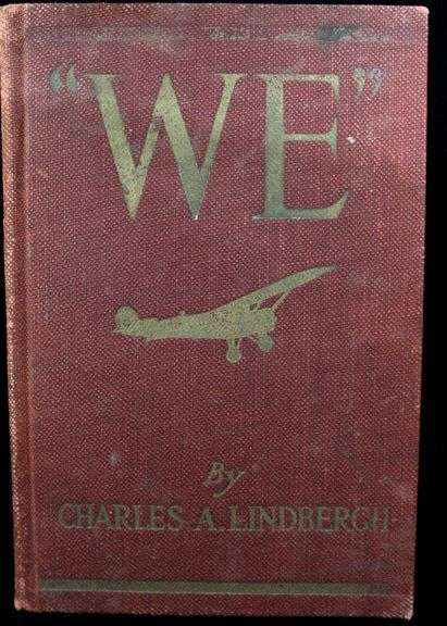 Lindberg " WE " Salesman sample 1927 first edition , Rare  illustrated salesman's sample book issued with burgundy buckram cloth CASE 7