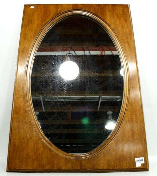 Wooden Square Frame Oval Wall Mirror 36 x 25 Bunting Online Auctions
