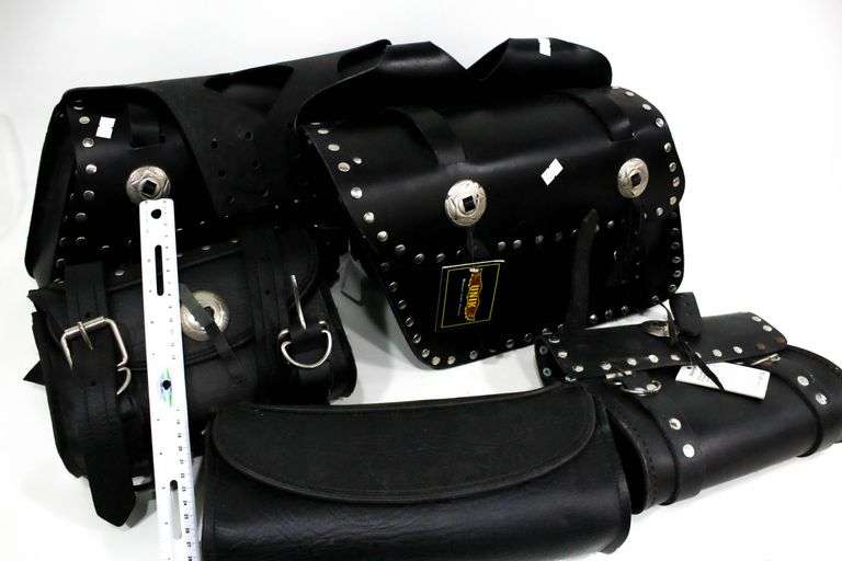 Unik Leather Motorcycle Saddle Bags and Dropins Bunting Online Auctions