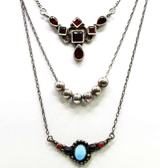 Vintage Sterling Silver Necklaces of (tested), "add a bead" and