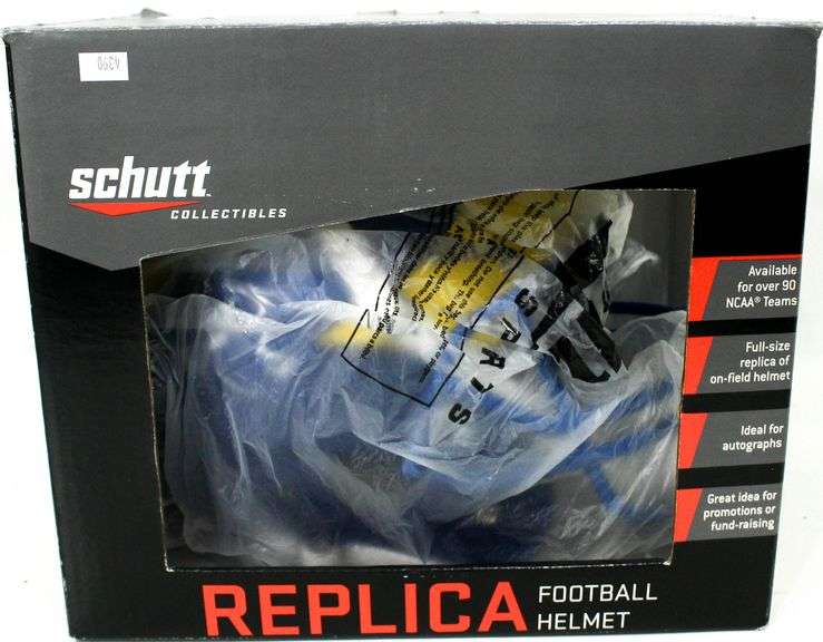 Joe Flacco signed REPLICA S\chutt , Delaware Mud Hens football #5 helmet , in box , No Coa , Please preview