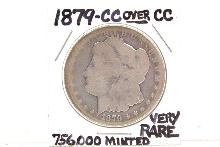 1879 "CC" OVER "CC" Morgan Silver Dollar Rare