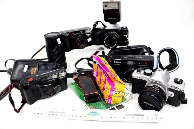 Camera Collection: Canon T50, Promaster 2500PK Super, Lenses, Film ...
