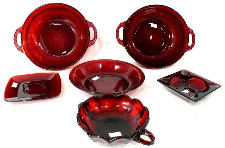 Vintage Anchor Hocking "Fairfield" Ruby Red Glassware and More
