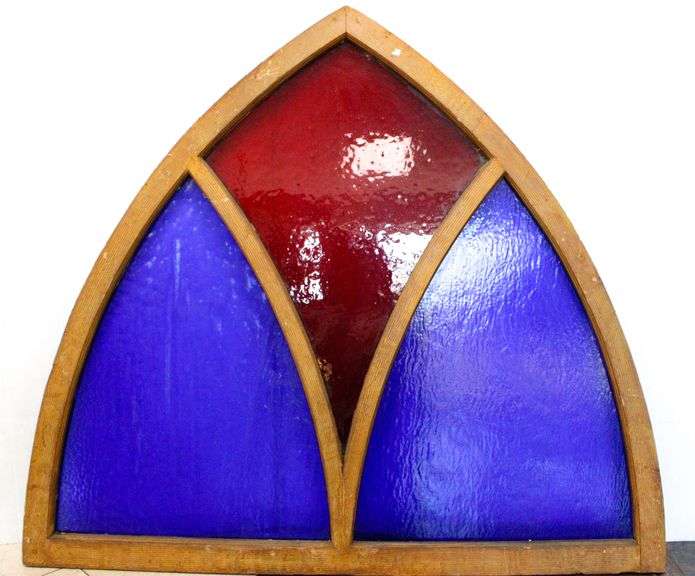 19th Century Stained Glass Cathedral Window Believed to be from the Chapel of a West River, Maryland Church - 47 x 54 - See Consignor Note for More Details