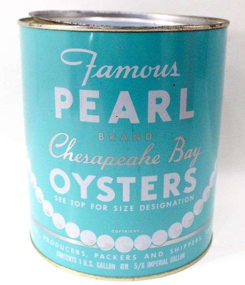 Famous Pearl Brand Chesapeake Bay Oysters 1-Gallon Tin - Bunting Online ...