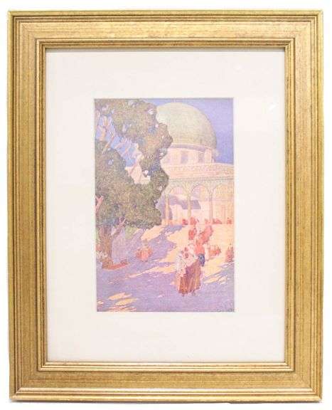 "The Mosque of Omar" by Jules Guerin. First Edition. Image Size: 7.25"x4.5", Frame Size: 13"x10.5".
