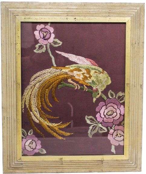 23”x 19” Spectacular Arts and Crafts Movement C. 1920 Bird of Paradise
