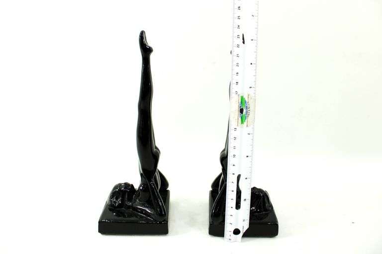 Cast Metal Nymph Art Deco Bookends / Figures