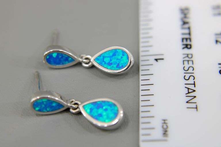 Sterling Silver Opal drop Earrings