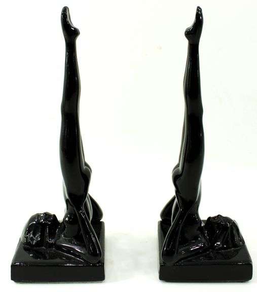 Cast Metal Nymph Art Deco Bookends / Figures