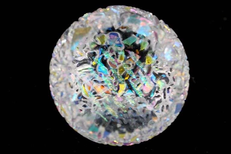 Ice Storm Glass Paperweight by Glass Eye Studio. 
