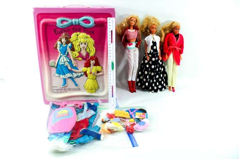 Barbie Dolls with Travel Case and Outfits